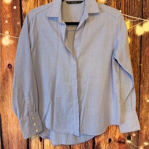 Zara Women’s  Sky Blue Casual Button-Down Shirt